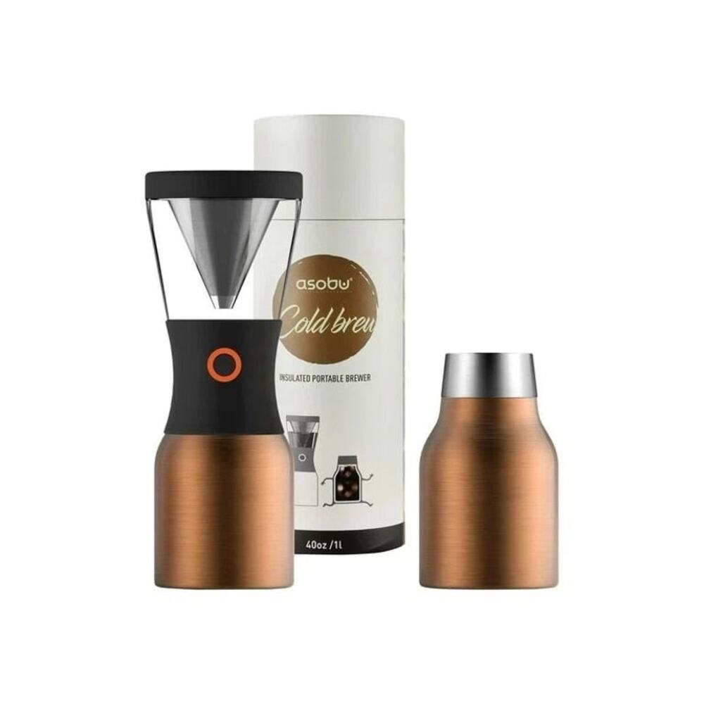 Asobu Coldbrew Portable Cold Brew Coffee Maker, Vacuum Insulated 1 Liter Carafe